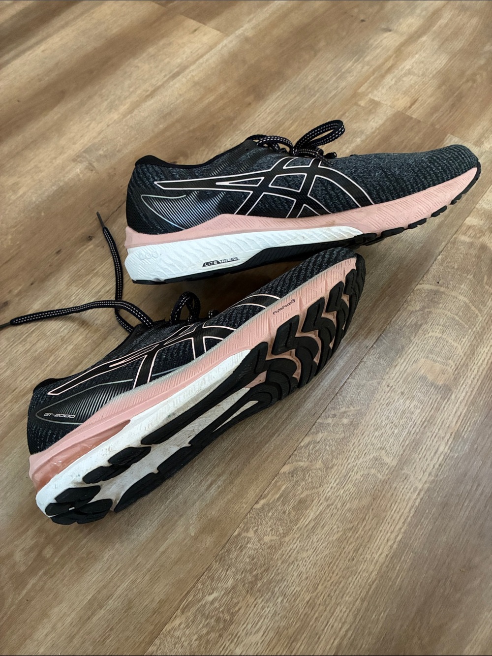 Asics Women's Black and Pink Running Sneakers - Picture 4 of 7